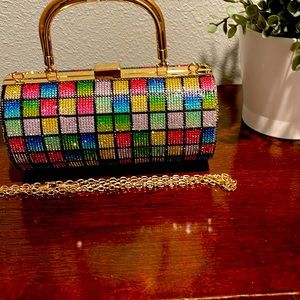 Diamond crusted multi color tote